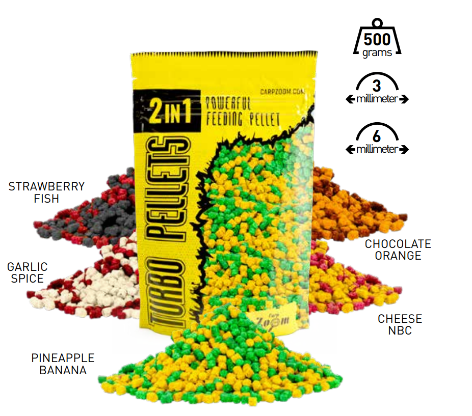 CARP ZOOM 2in1 TURBÓ PELLET 6mm SAJT-NBUTRYC 500 G