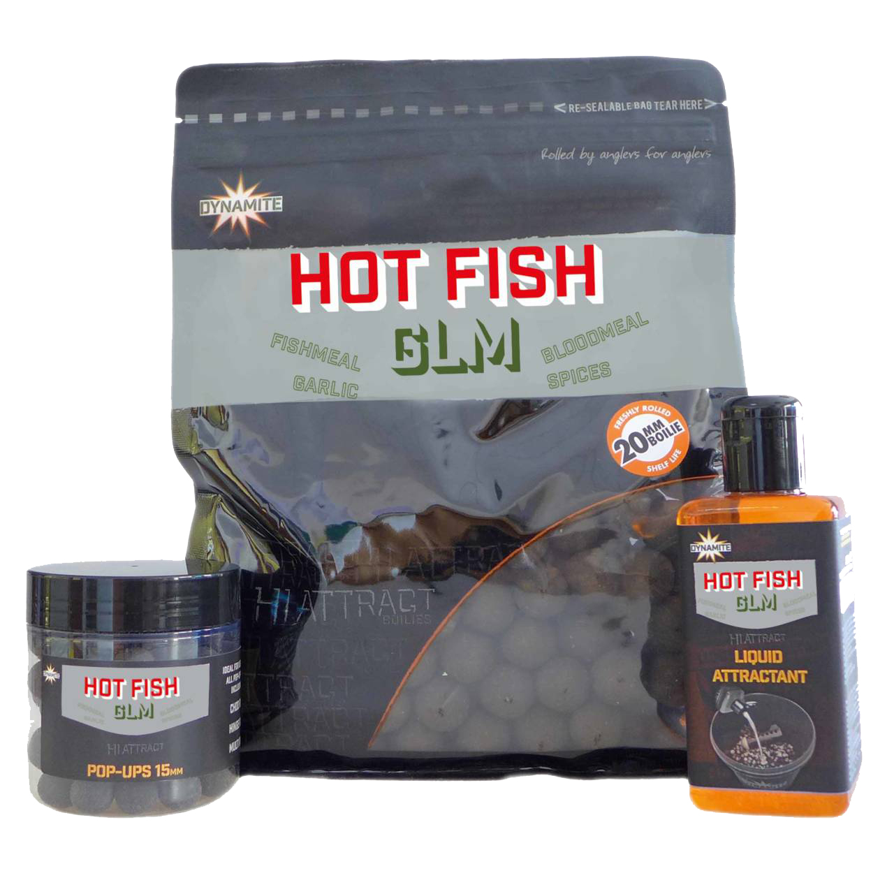 DYNAMITE BAITS BOJLI HOT FISH AND GLM 15mm 1kg