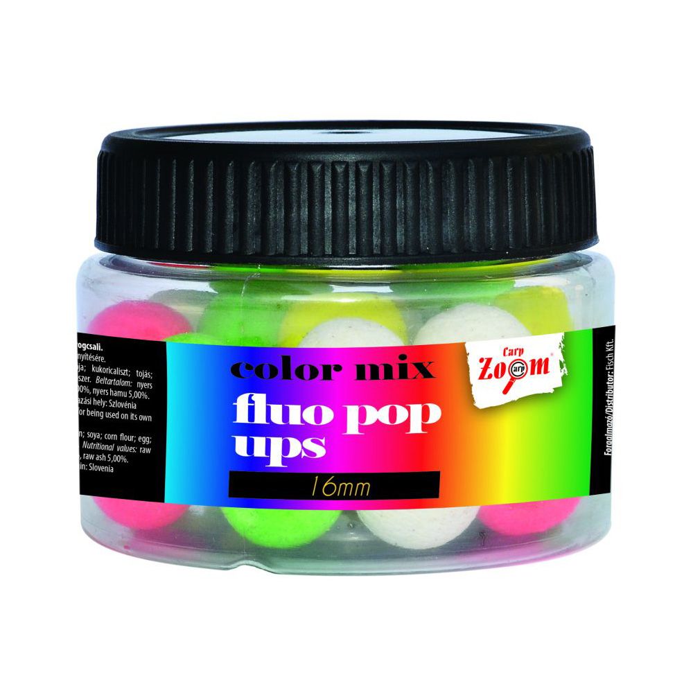 CARP ZOOM FLUO POP UPS 16MM COLOUR MIX