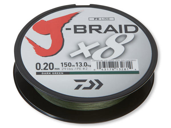 DAIWA J-BRAID X8 150M 0,10MM GREEN