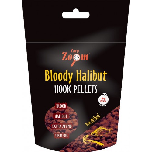 CARP ZOOM BLOODY HALIBUT HOOK PELLET FÚRT 8mm 150gr