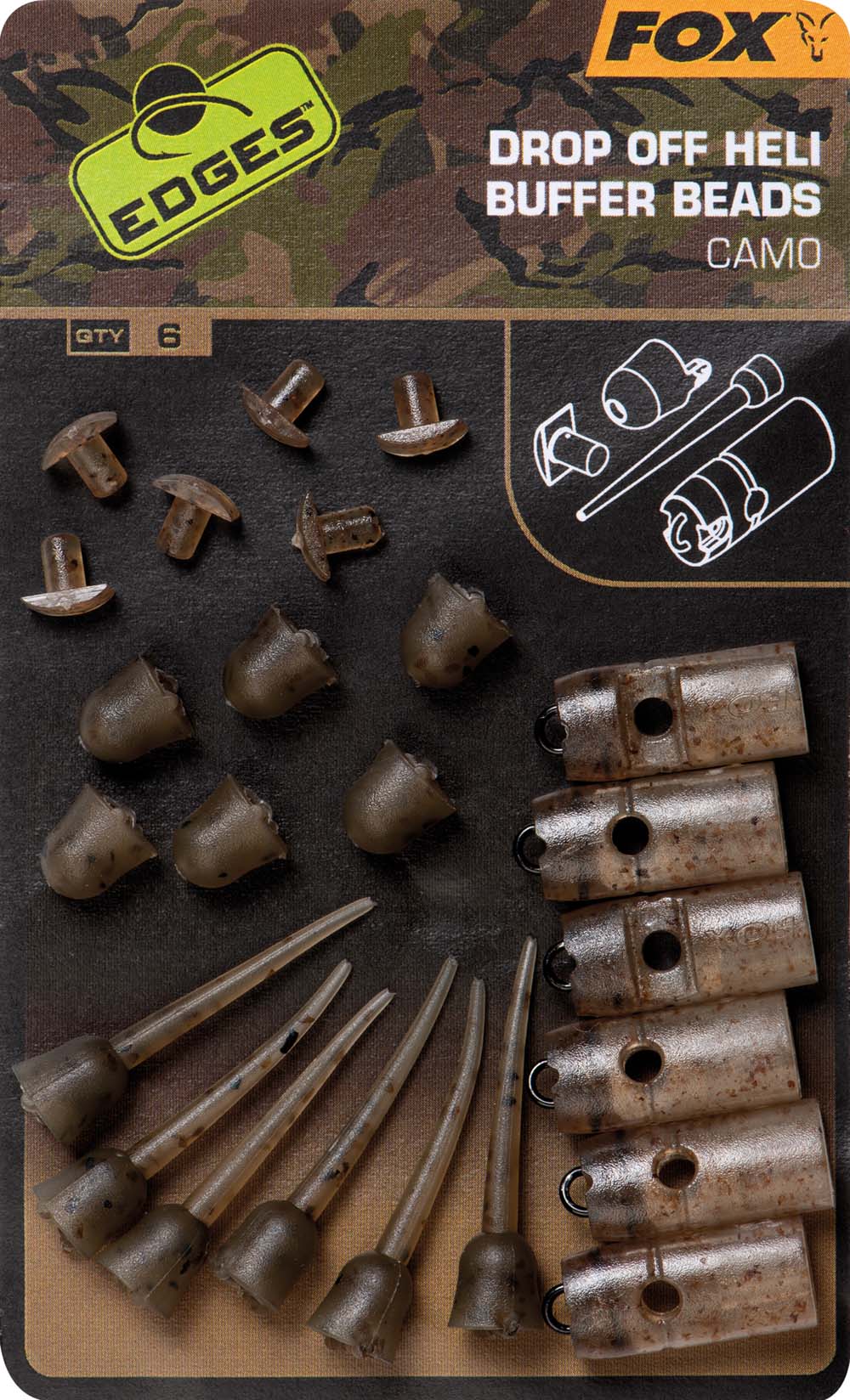 FOX EDGES CAMO DROP OFF HELI BUFFER BEADS